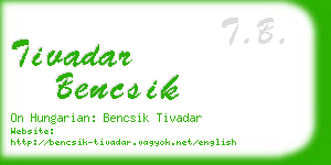 tivadar bencsik business card